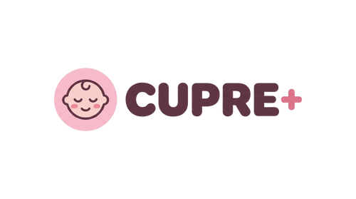 CUPRE+ baby doll logo with sleeping baby icon