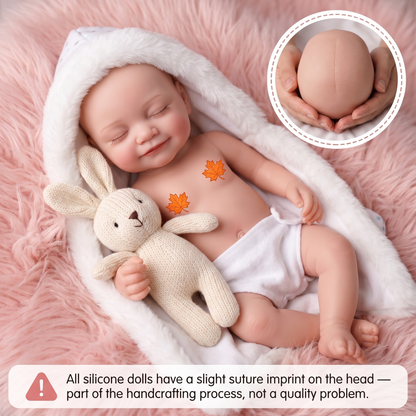 Full-body silicone doll with head suture craftsmanship note